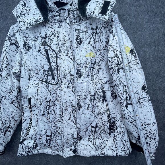 Merence Coat Small Oscillator Series Jacket Splatter Ski Snow Hood Faux Fur Warm - Picture 7 of 9